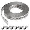 Joyoyoo Stainless Steel Hose Band, 0.5 In (12.7 Mm) Wide X 9.8 Ft (3