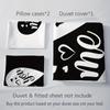3pcs with Soft Fabric Duvet Cover Set Black And Red Heart Patern Beding Set Soft Duvet Cover For Bedrom Guest Rom 1*Duvet Cover+2*Pilowcase