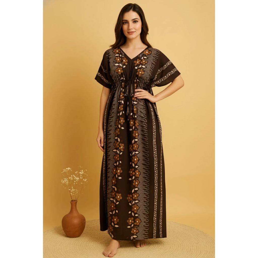 Bloemenprint Dames Kaftan Jurk Indiase Mooie Dagelijkse Slaapkleding Nachtjapon