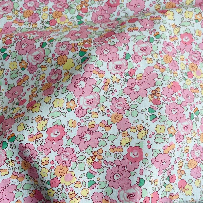 

1шт 145x100см Бавовняна тканина для шиття одягу, суконь, спідниць, DIY, ручної роботи, дизайнерський печворк, метр рожевий