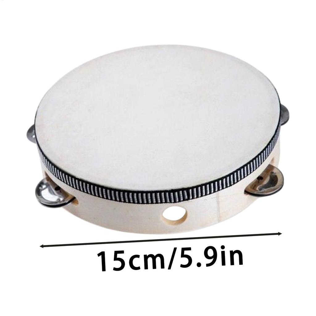 Small Tambourine 6 Inch Hand Held Drum Tambourine 6 Pieces Percussion Musical Instrument Educational Drum for Game Yoga Dance