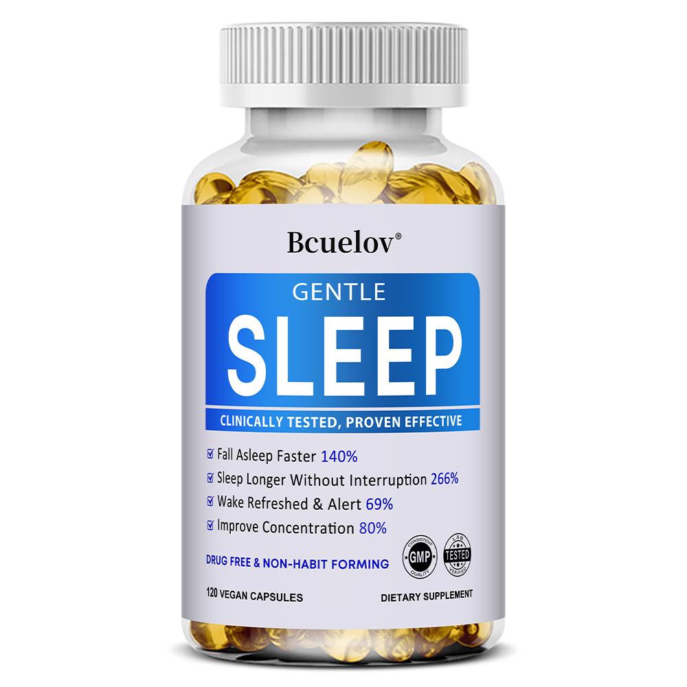 Gentle Sleep Support Supplement - Drug Free & Non-Habit Forming - 120 Vegan Capsules