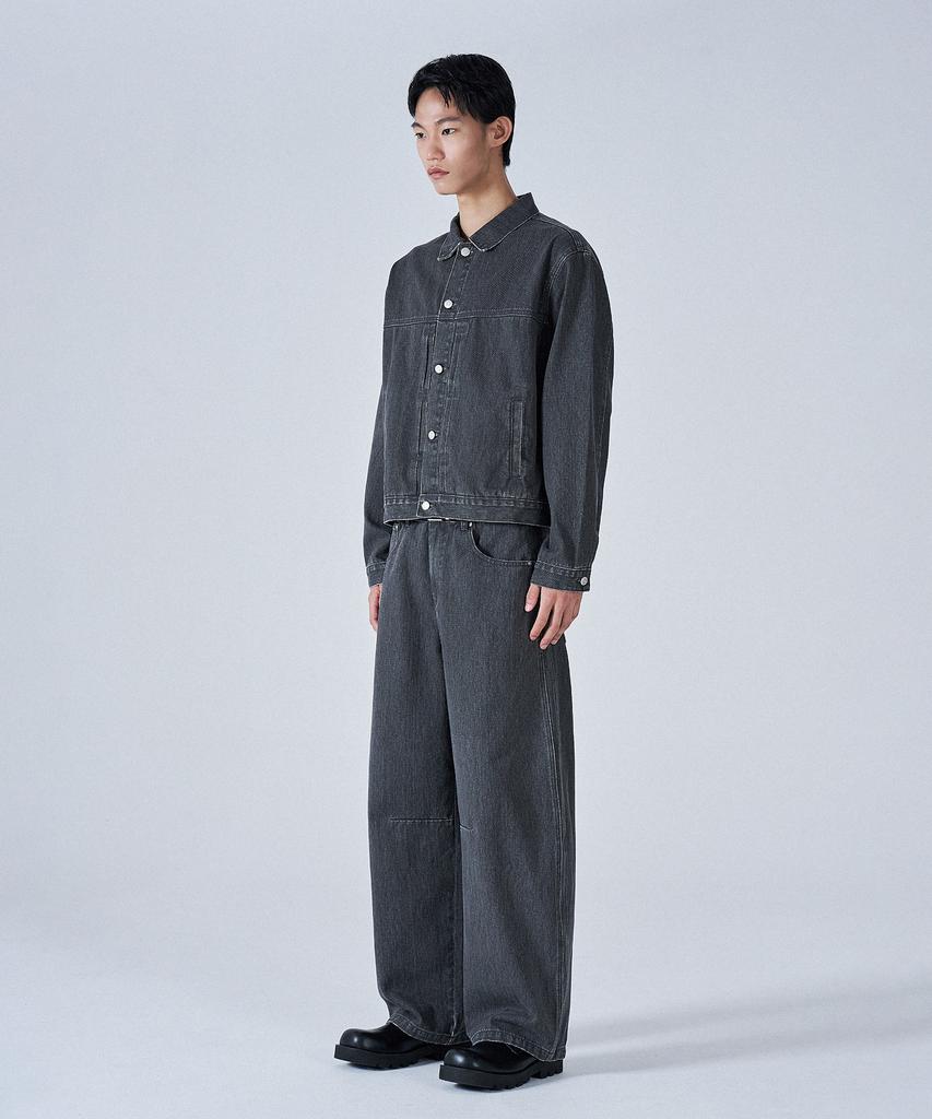 PROJECT3 Compact Twill Pants Jacket Setup Set[Gray]_Set0703