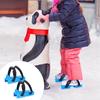1 par de patins de gelo para crianças ajustáveis, liberação rápida, instalação simples, patins de gelo para patinadores juniores com fixação por tira