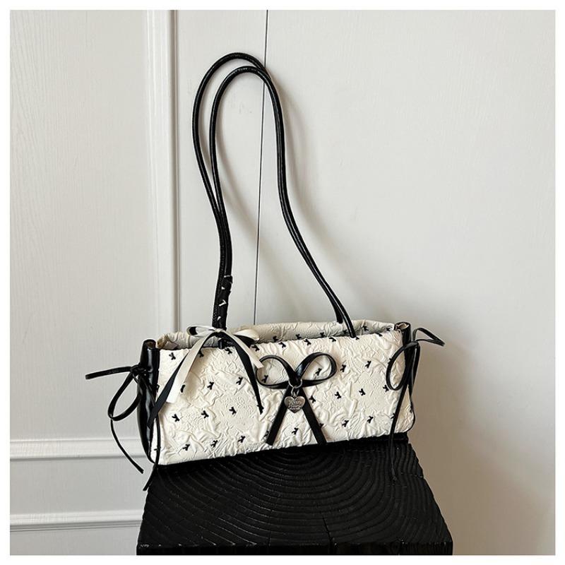 

Summer bow portable pillow bag women s bag new high-end ballet single bag білий