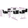 VidaXL Garden Dining Set Cushions 7 Pcs Black Rattan and Steel 3187071