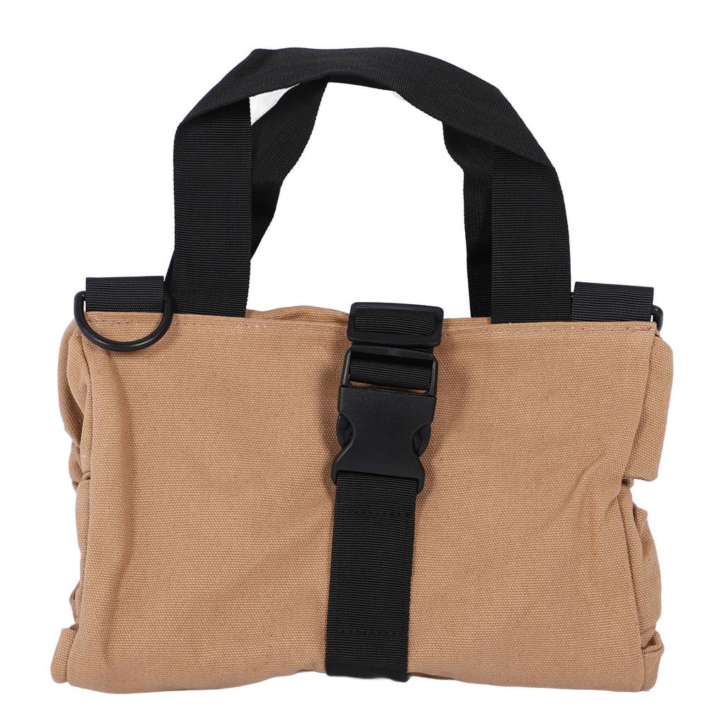 Roll Up Tool Bag with 6 Zippers Pockets Detachable Parts Organizer Pouch for Wrench Screwdriver Socket Pliers Khaki