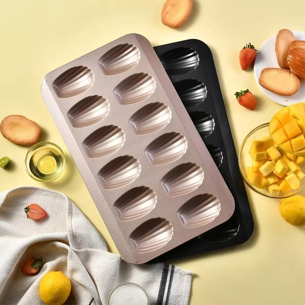 Carbon Steel Baking Pan 12 Cup Madeleine Tray Easy To Demold Baking Tool Oven Bakeware