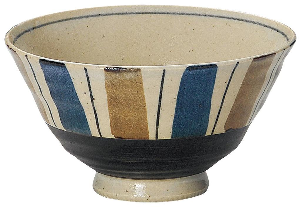 Mino Ware Lightweight Japanese Style Tea Bowl with Gosu Sabi and Tokusa Design (W30504)