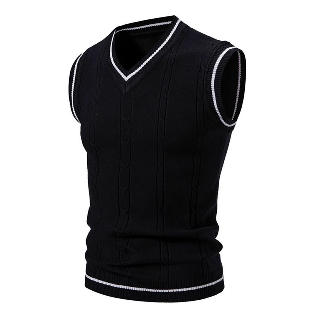 Men's V-neck Vest Knitted Vest Bottoming Shirt Men And Women Fashionable Couple Outer Wear Peach Heart Collar Vest