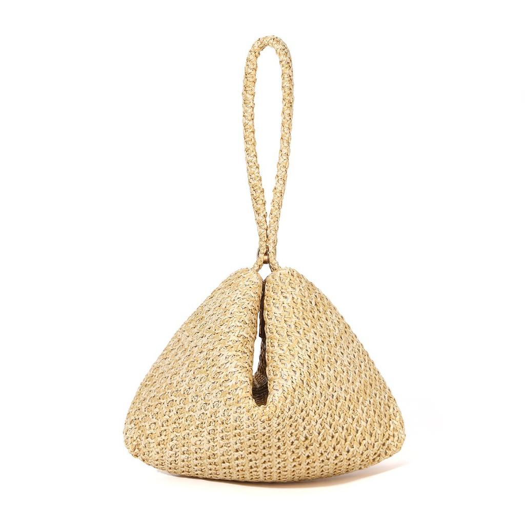 Fashion Woven Handbags Round Bead Small Purse for Women Banquet Party Clutch Bag