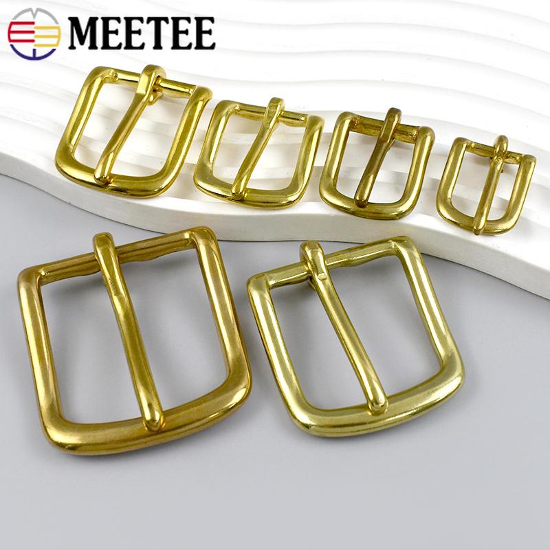 Meetee 2/5 Pezzi 13-38mm Fibbie per Cintura in Ottone Massiccio Spilla Regolabile per Collare per Animali Fibbia di Ricambio per Cinturino di Borsa Accessori Hardware