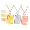 Necklace for Popular Love Letter Stainless Love You Envelope Azuki Gift for Lover [Rockyu] Women, Brand, Silver, Pendant, Steel, Hypoallergenic,