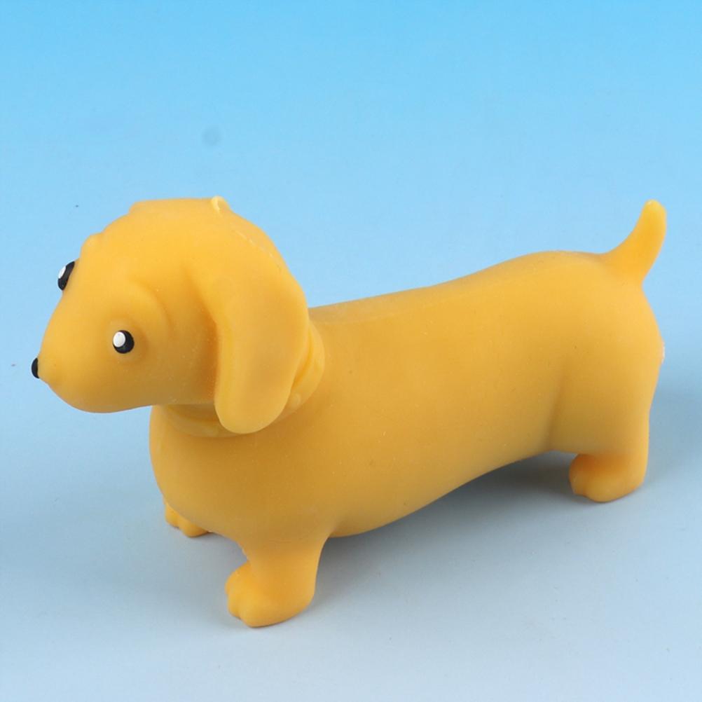 Stretch Dachshund Dog Figure for Twisting Pulling Bending TPR Sand Filled Dog Figure  Stress Relief