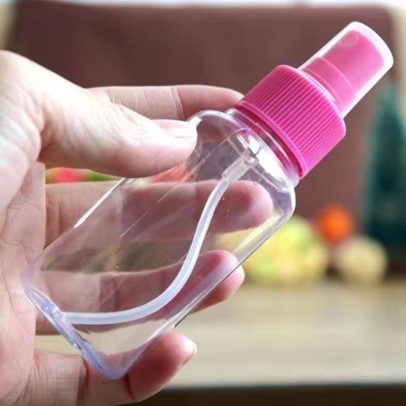 10 Plastic Transparent 50ml Small Spray Bottles for Cosmetics and Skin Care Can Be Reused with Random Colors