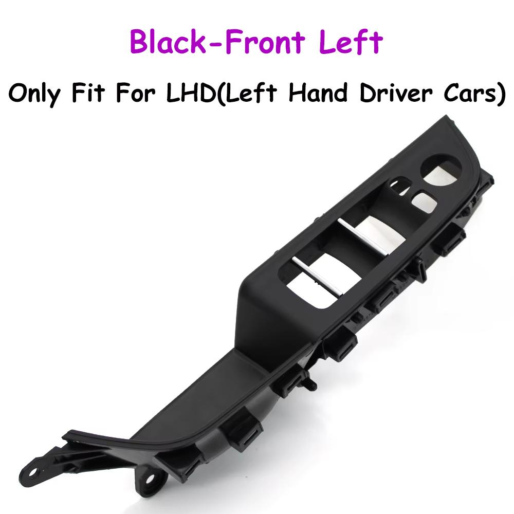 Upgraded Car Interior Door Pull Handle Panel Window Lifter Switch Cover Trim For BMW 6 Series GT G32 2017- 51417466309 Front Left-Black