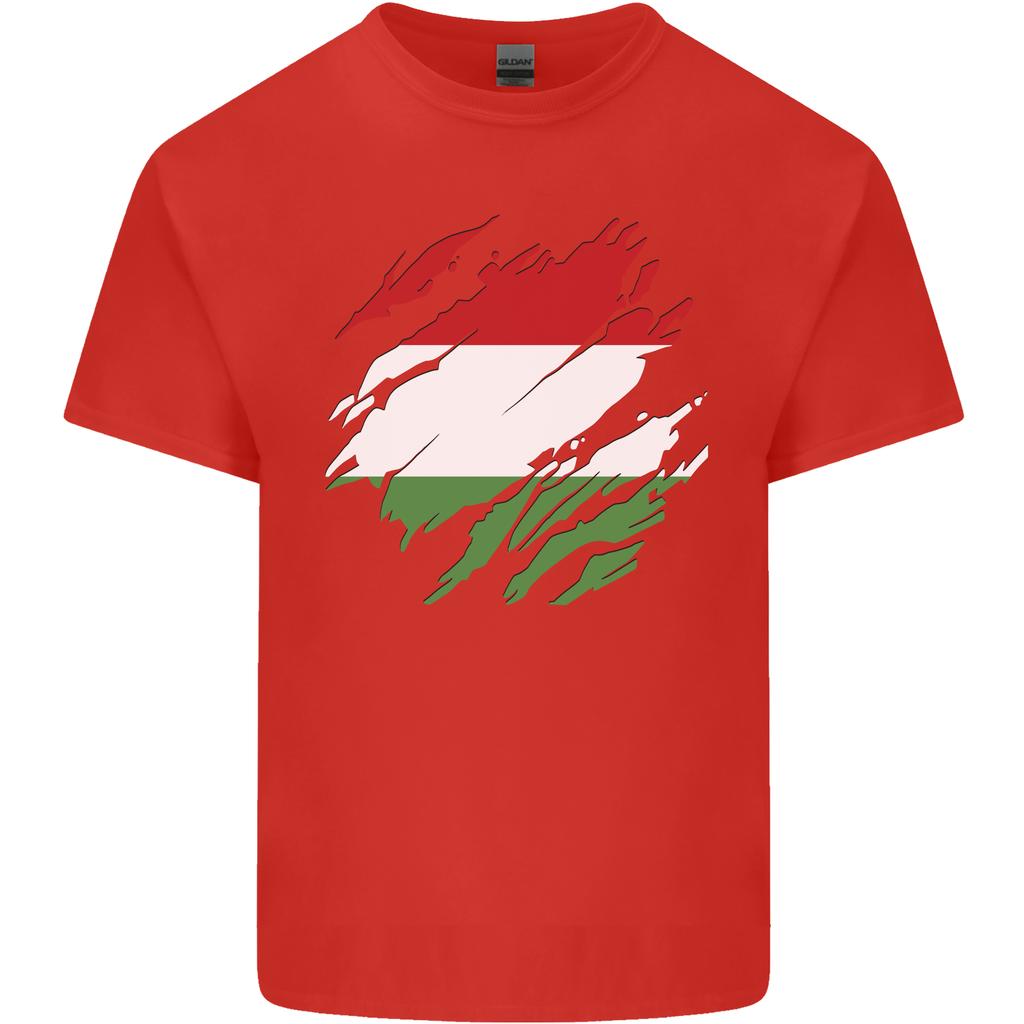 Torn Hungary Flag Hungarian Day Football Unisexs Light Cotton Tshirt