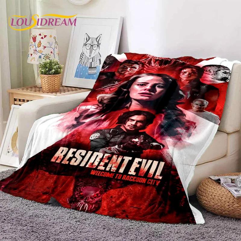 3D Lastest Horro Games R-Resident Evil Soft Flannel Blankets,Throw Blanket Comfortable for Picnic Beds Sofa Home Bedroom Kids