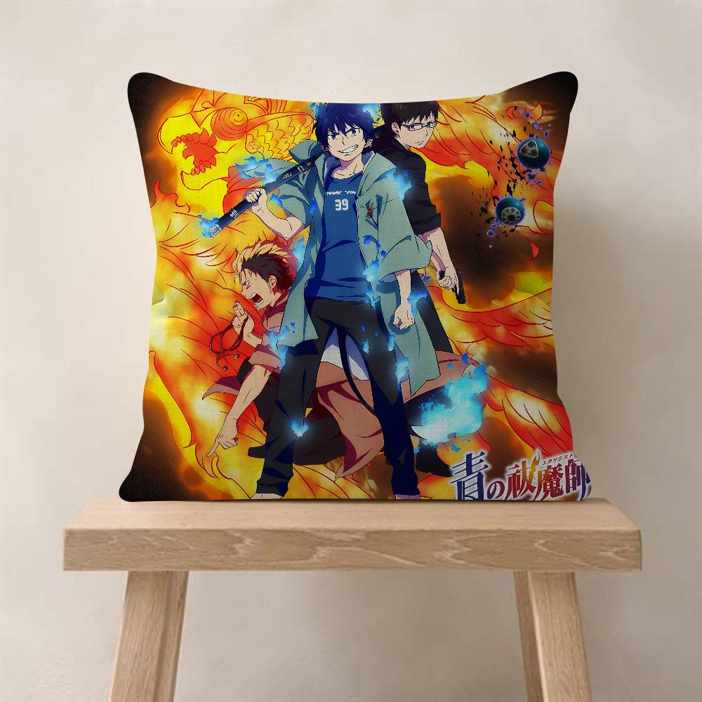 TV Anime Blue E-Exorcist Pillow Dust Cover Bedroom Kids Party Decoration Pillowcase Birthday Children Gift