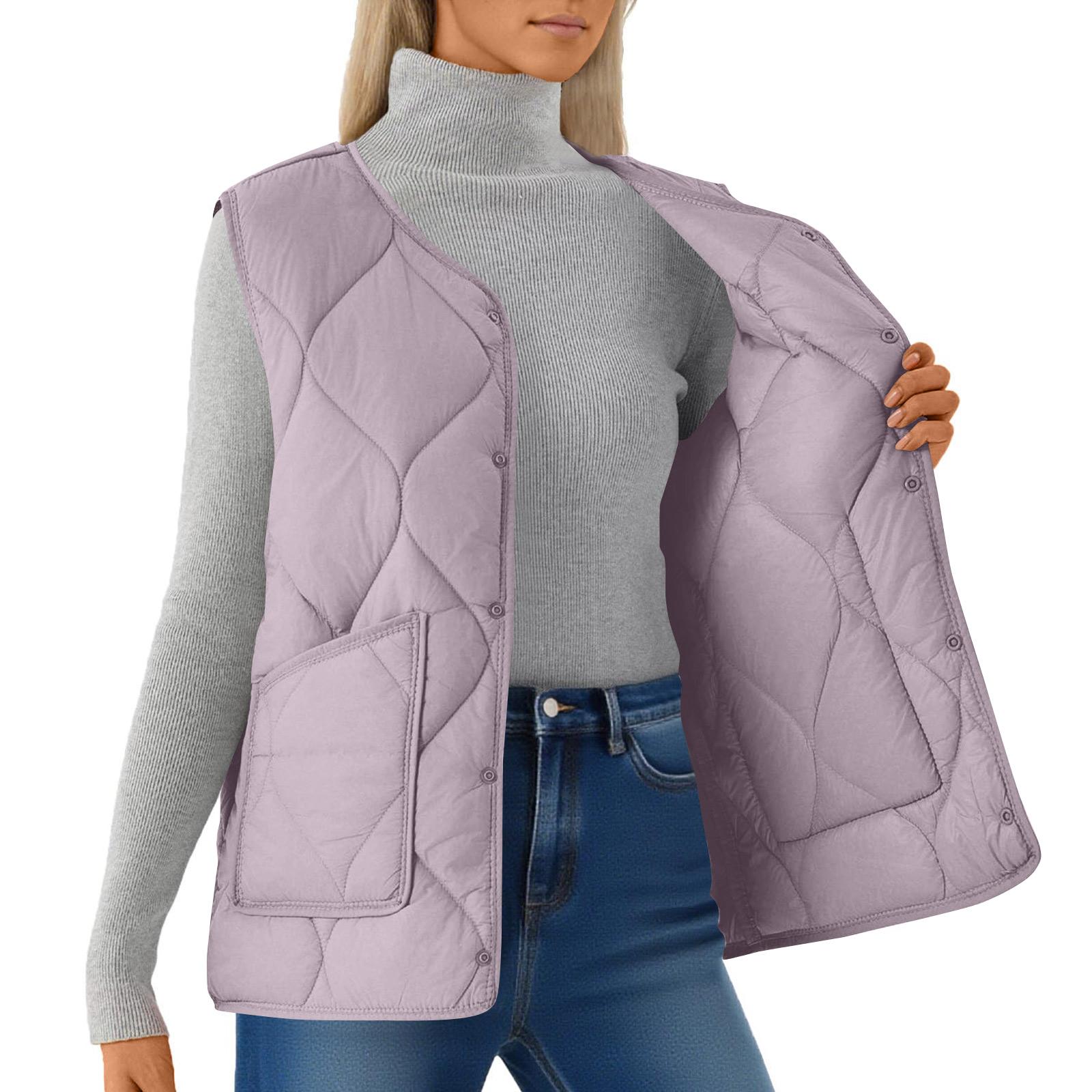 

Women s Fashion Light Jacket Stand Collar Multicolor Zipper Button Coat XXL