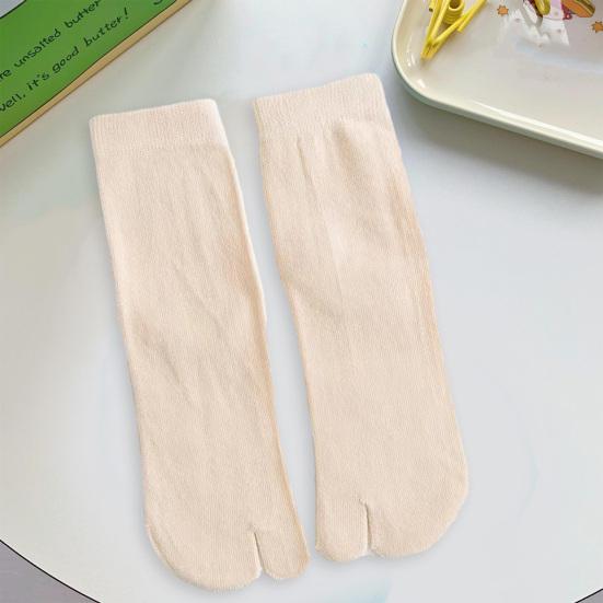 1 pereche de șosete pentru femei, tub mijlociu, două degete de la picioare, culoare uni, moale, elasticitate ridicată, anti-alunecare, protecție pentru glezne, șosete de toamnă și iarnă, absorbție de transpirație