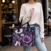 Purple Floral Tote Bag Fashion Casual Shoulder Bag for Daily Use Outdoor