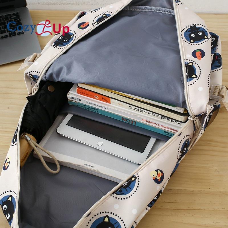 Cute Cat Backpack 3-piece Large-capacity Cartoon Travel Backpack