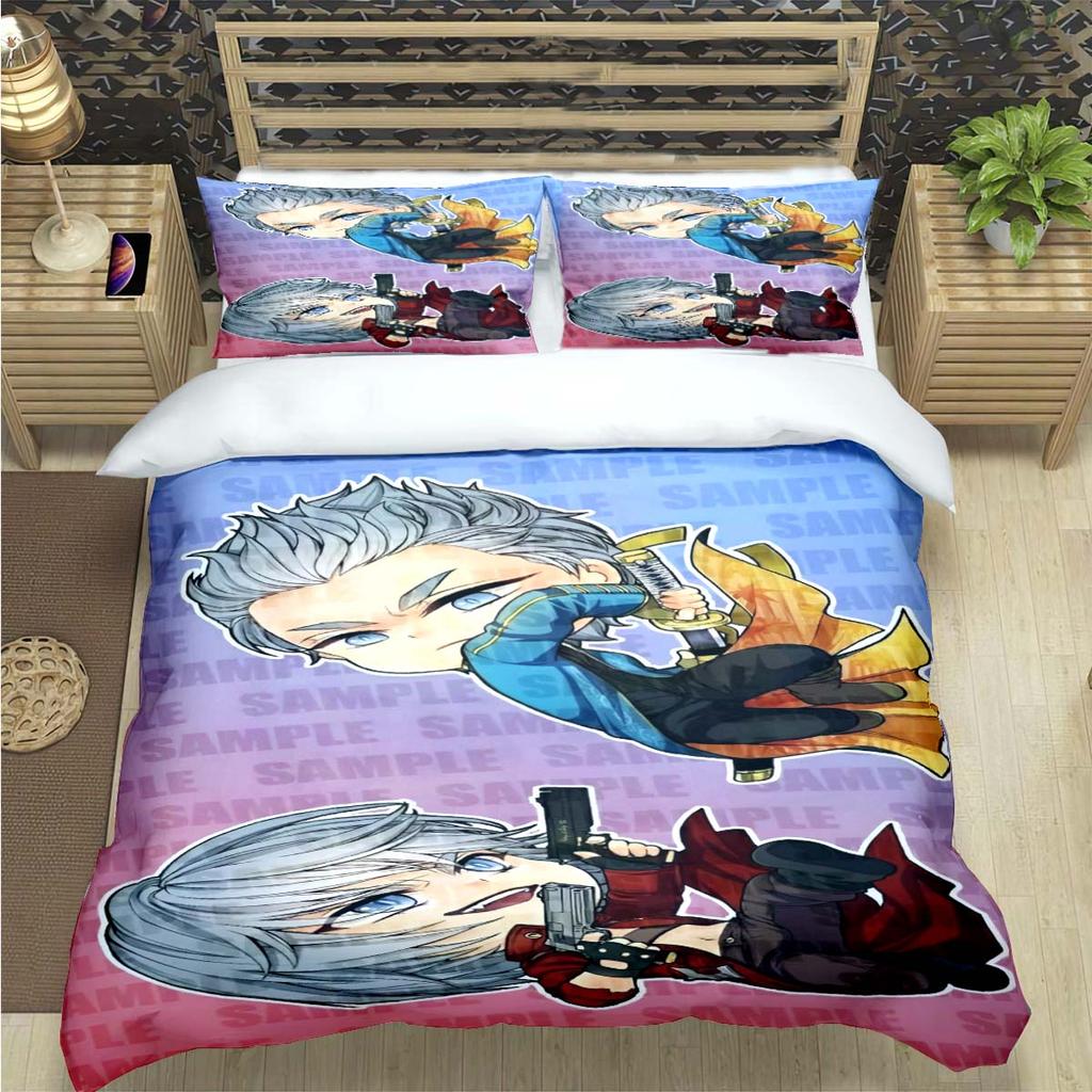 Comforter Fashion D-Devil May Cry Game Print Bedding Sets Exquisite Bed Supplies Set Bed Comforter Set Bedding Set Luxury Gift