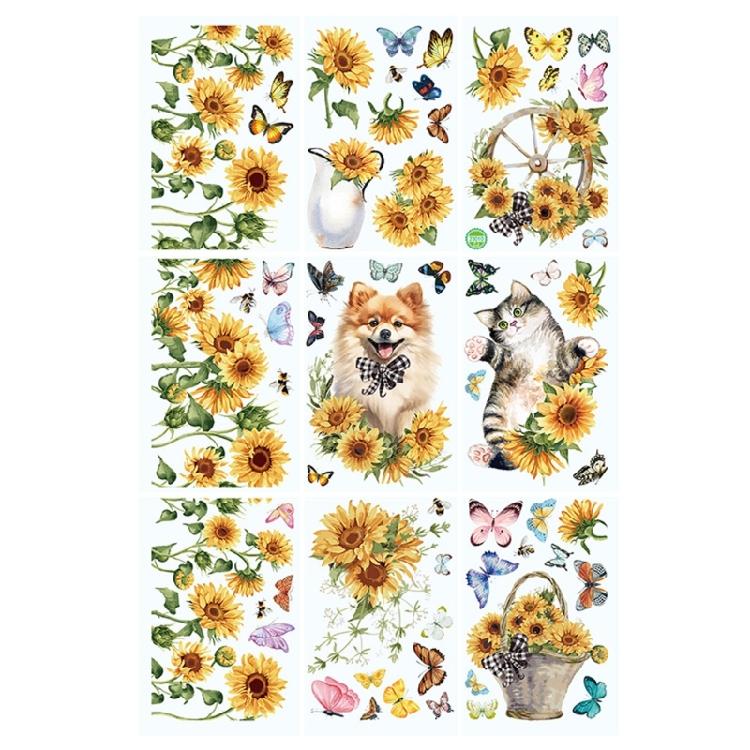 9 Sheets Reusable Spring Window Clings Sticker with Bright Color and Rich Pattern for Shopkeepers and Home Decoration