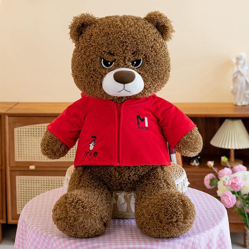 Faced Fierce Teddy Bear Plush Toy Adorable Oversized Valentine Gift Girls Doll
