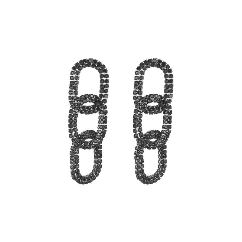 Cercei cu lanț cu strasuri strălucitoare, personalizați, exagerați, cu temperament, sute de cercei asortate, cercei pentru club de noapte, cercei pentru femei, 1 pereche