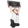 Chef Sculpture Raise Your Hands Welcome Resin France Cook Ornaments for Bakery Cafe Restaurant Bar