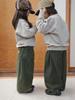 Men's and Kids' Fleece-Lined Work Pants - New Autumn/Winter Style Washed Cotton Long Pants for Boys and Girls