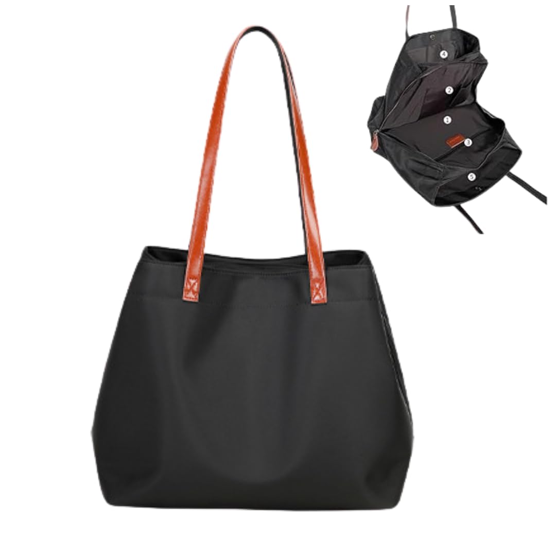 

Liebendo Women s Tote Bag, Commuter Bag, Women s Shoulder Bag, Mother s Bag, Large Capacity, Lightweight, A4 Size Compatible, 3-Layer, Large