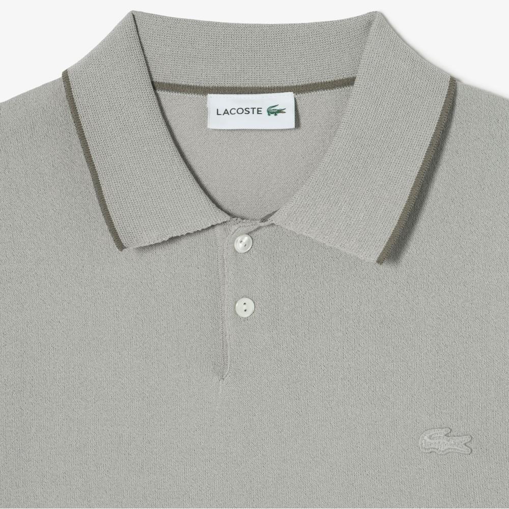 [Lacoste] Men's Tipped Paper Short Sleeve Sweater Polo Shirt PH744E-56GCCA