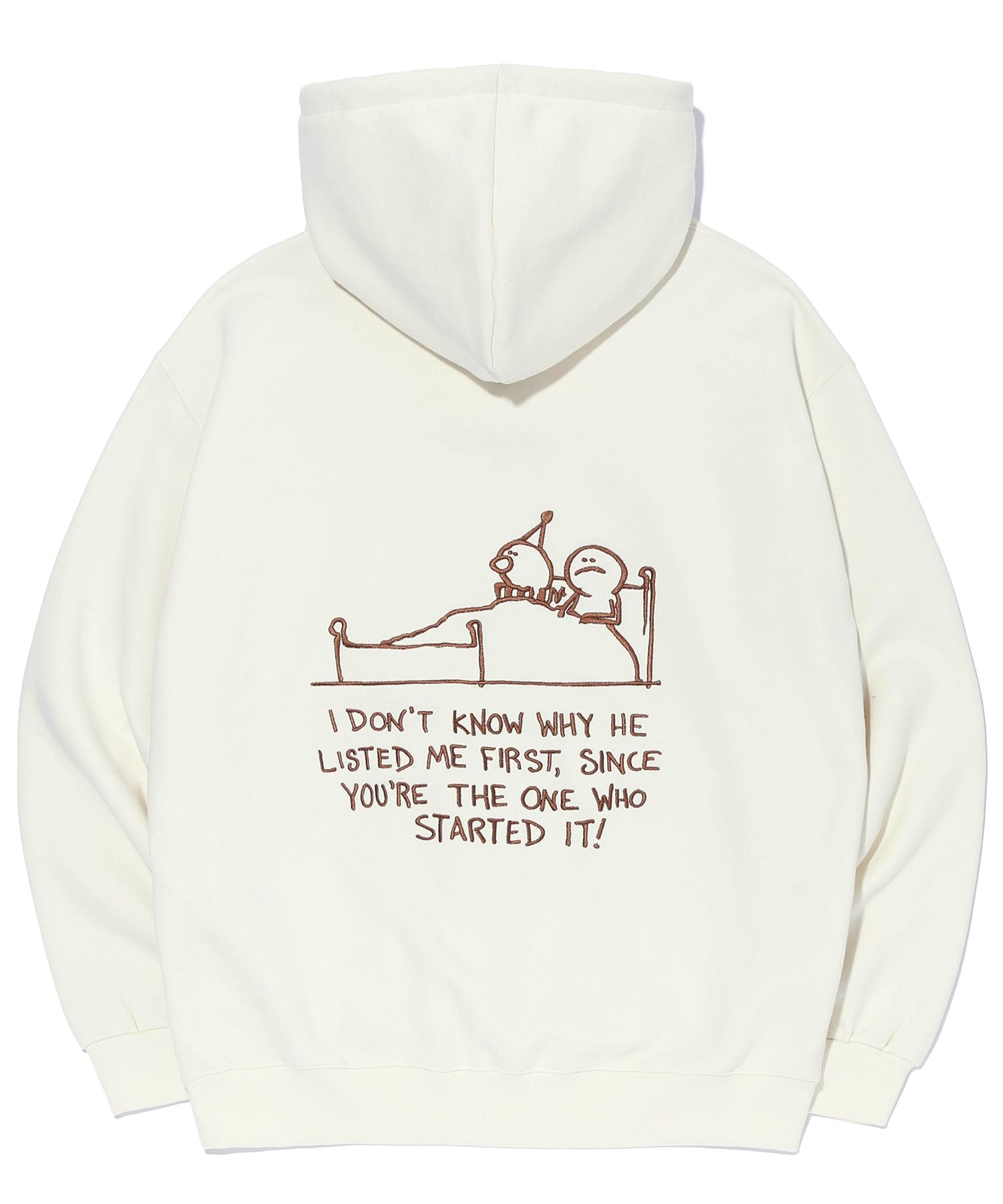 Compagno [Fleece-Lined] Mmm Illustration Tattoo Hoodie Heavy Overfit Cream Cream/L