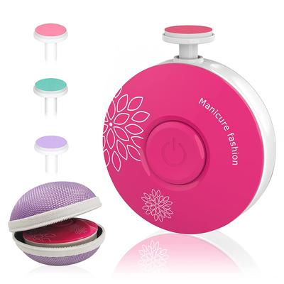 Baby Electric Nail File Battery Operated Newborn Nail Cutter for Toes and Fingers Interchangeable Grinding Heads