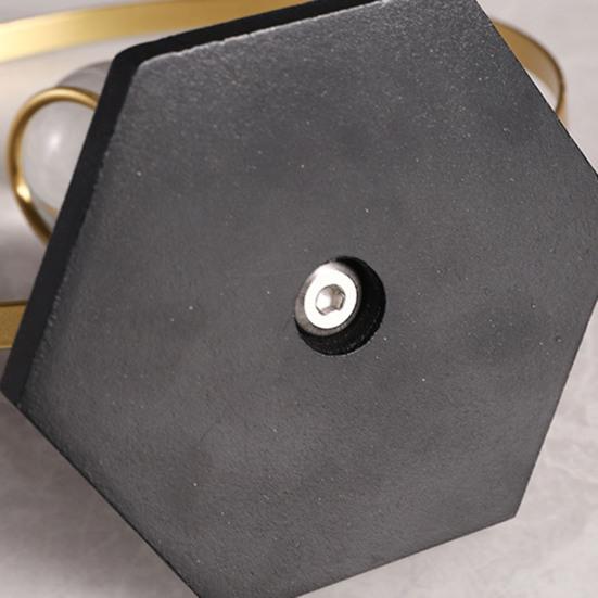 Geometric Iron Frame with Faux Crystal Ball Modern Geometric Tabletop Ornament for Living Room Dining Room Office Table Centerpiece