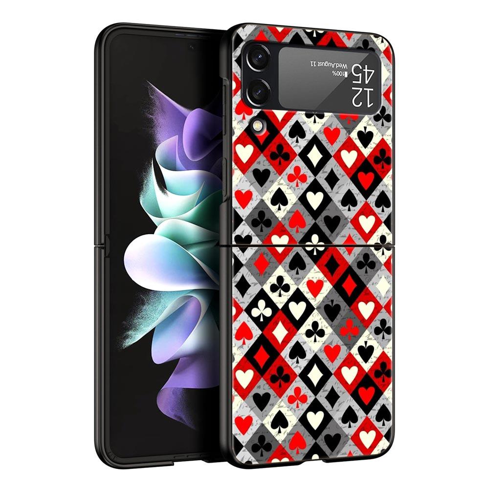 Schachbrett kariertes Schachbrett Hülle Für Samsung Galaxy Z Flip3 Flip4 Flip5 Hülle Schale Für Z Flip 3 4 5 6 7 Harte Faltabdeckung