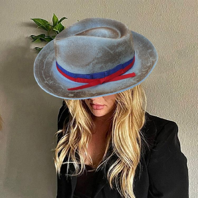 Eye Catching Western Hat Cosplay Costume Hat Stage Show Props Hat Halloween Costume Woven Belt Hat Carnivals Party Props