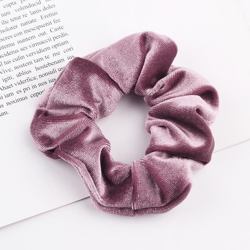 1 PC Velvet Scrunchies Rope For Women Girls Solid Hair Ties Big Ponytail Holders Headband Black Coffee Hair Band Accessories
