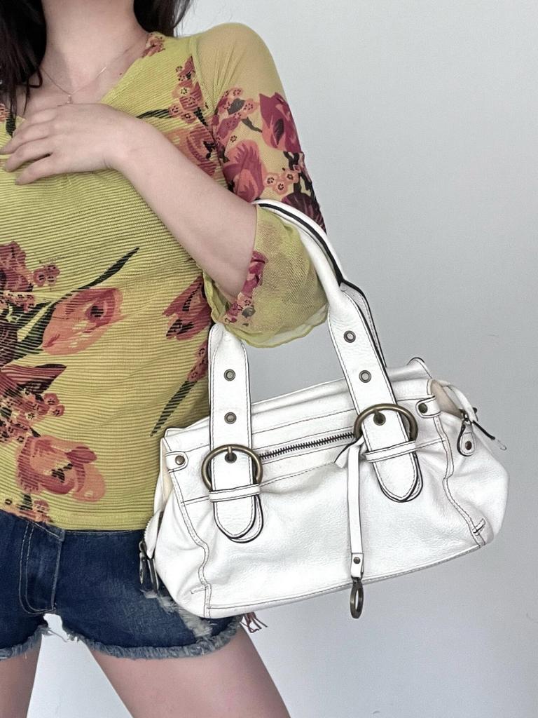 Retro Tote Bag Motorcycle Bag Soft PU Leather Large Capacity Shoulder Bags Women Y2K Punk Zipper Pocket Fashion Crossbody Bag