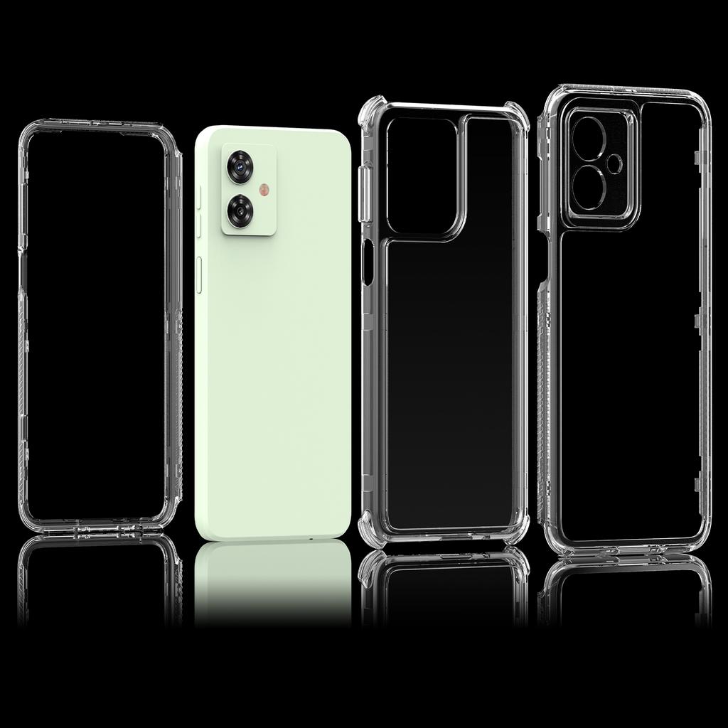 For Motorola Moto G54 5G Case Acrylic+TPU 3-in-1 Clear Phone Cover