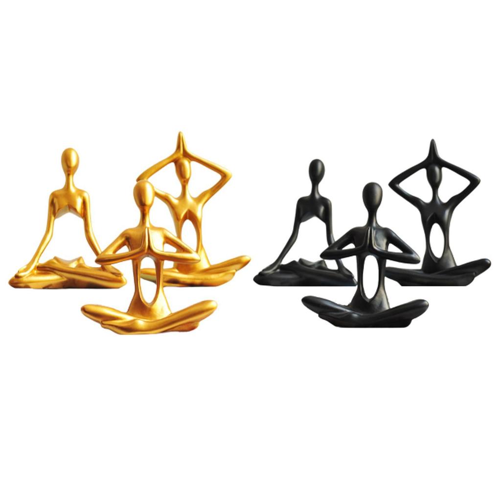 3Pcs Yoga Statues Art Crafts Collectible Minimalist Decorative Figurines for Dining Table Table Centerpiece Office Desk Bedroom