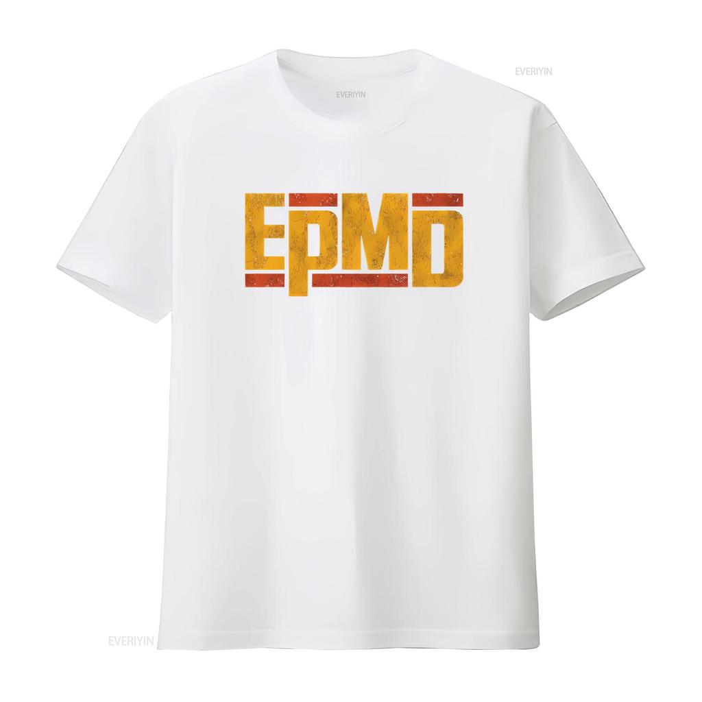 Unisex Epmd Verweerd Klassiek Logo Slim Fit T-shirt Medium Zwart Vintage Mode Licht Rekbaar Designer Kleding