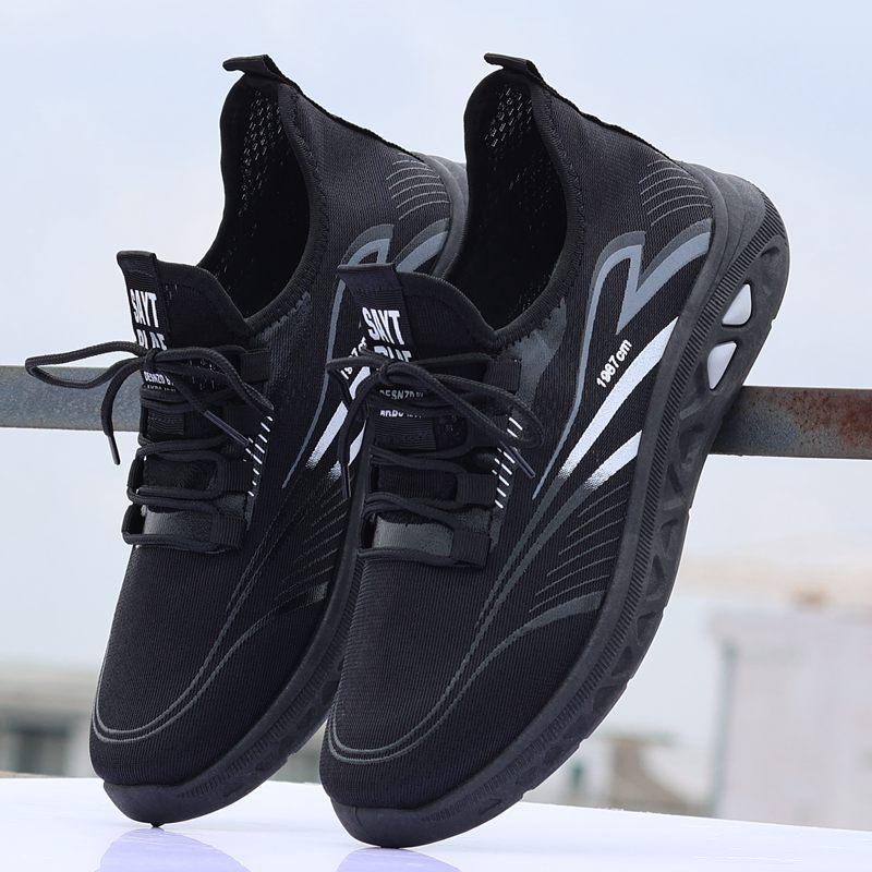 

Летняя мужская обувь из сетки Ice Silk, повседневная спортивная обувь для бега, тонкая полая студенческая дышащая дезодорирующая мужская обувь 44