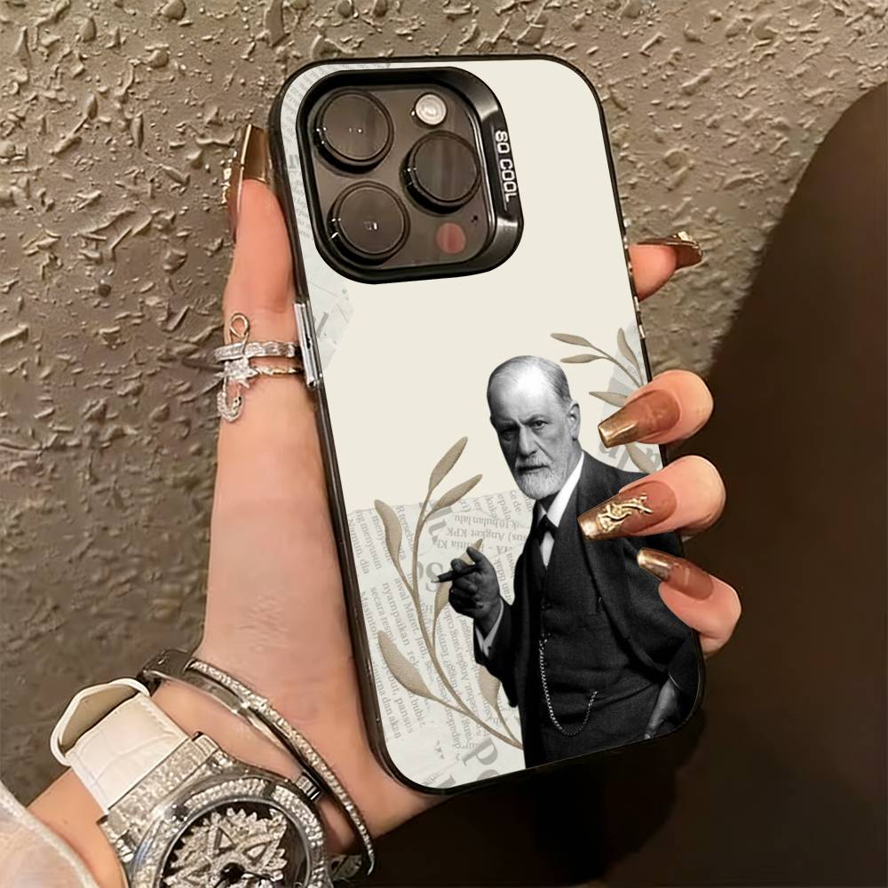 Sigmund Freud Psychoanalysis Phone Case For iPhone 17,16,15,14,13,12,11 Plus,Pro Max,XS,Colorful Silver Phone Case Funda Cover