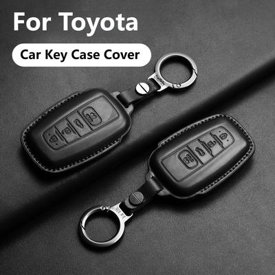 Car Leather Key Case Cover Holder For Toyota CHR Camry RAV4 C-HR Corolla Highlander Prius Land Cruiser Prado Keychain Accessorie