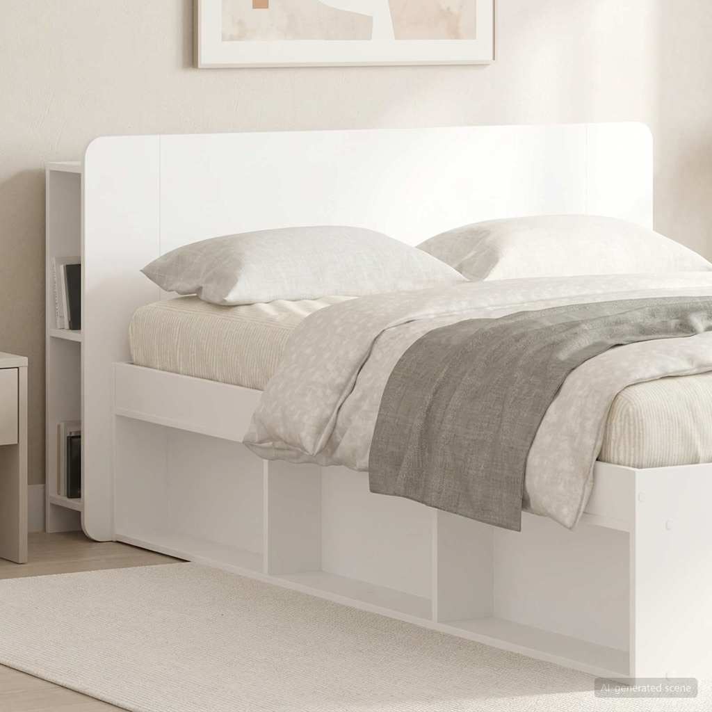 Headboard Cabinet White 135 x 18.5 x 80 cm Particleboard
