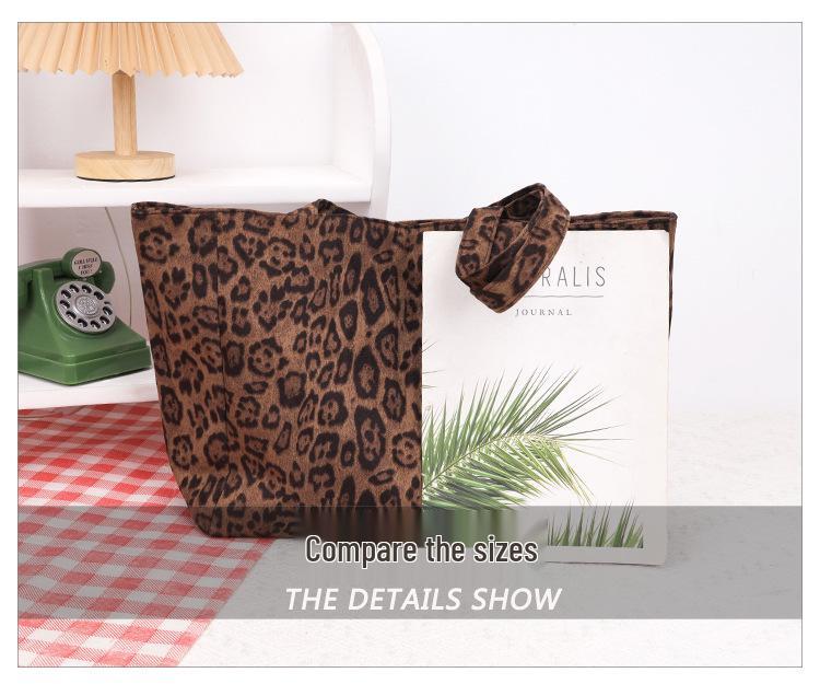 Leopard Print Large Capacity Tote Bag - Versatile Autumn/Winter Shoulder & Commuter Handbag
